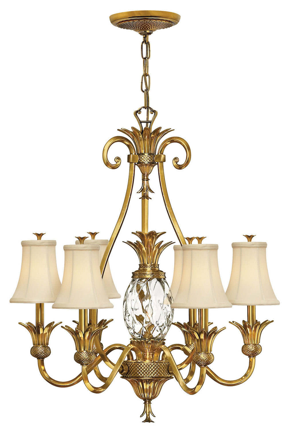 Plantation LED Foyer Pendant in Burnished Brass