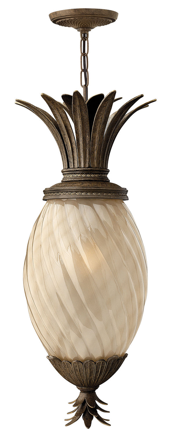 Plantation LED Hanging Lantern in Pearl Bronze