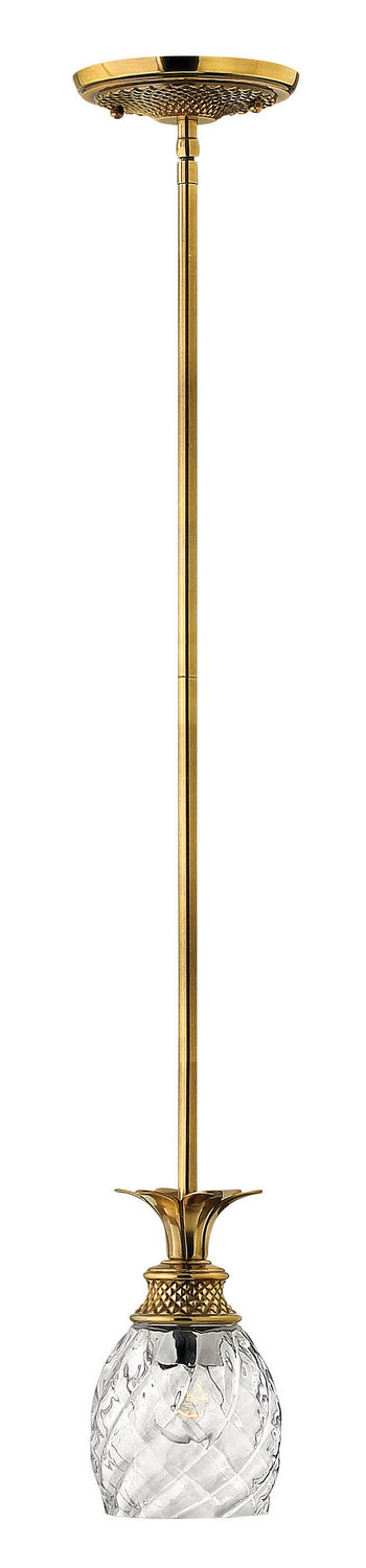 Plantation LED Pendant in Burnished Brass