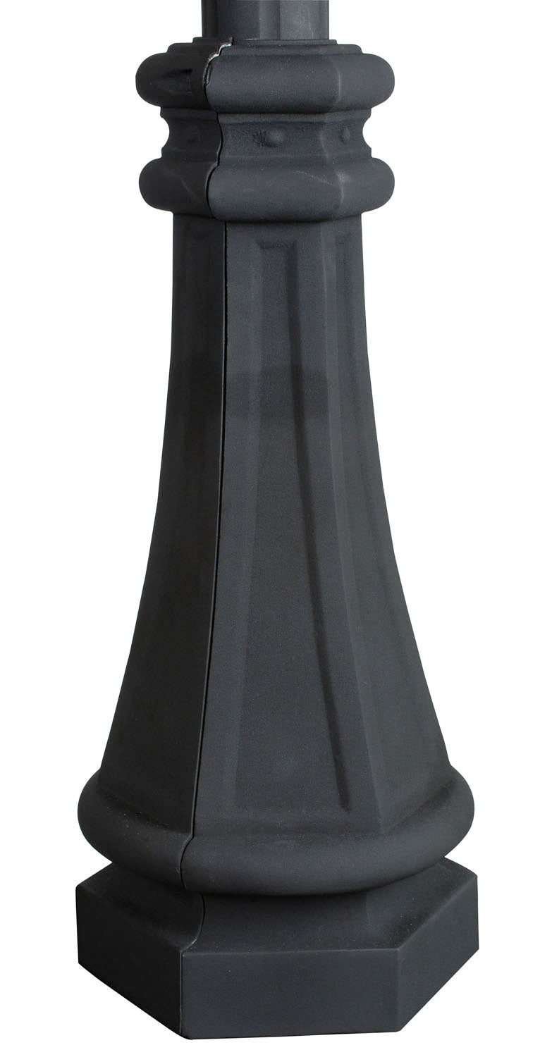 Pole Wrap 22.5" Fluted Direct Burial Post Wrap in Textured Black