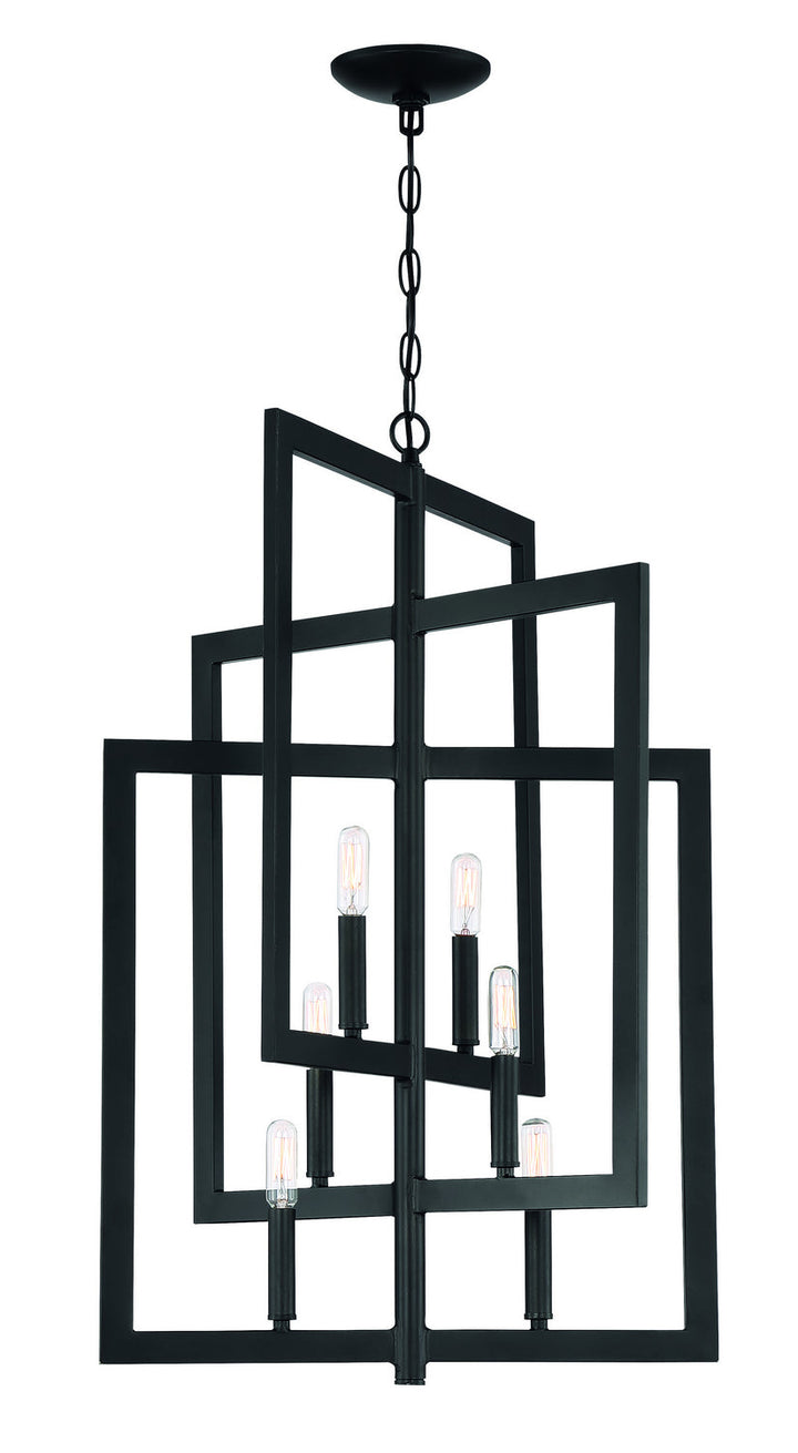 Portrait Six Light Foyer Pendant in Espresso