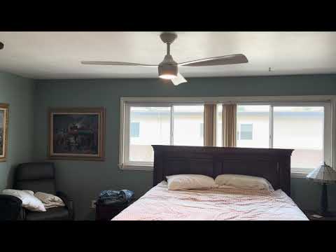 Minka Aire Skinnie DC Outdoor Ceiling Fan with 20W LED Dimmable Light and Remote Control
