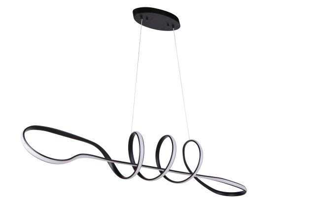 Pulse LED Island Pendant in Flat Black