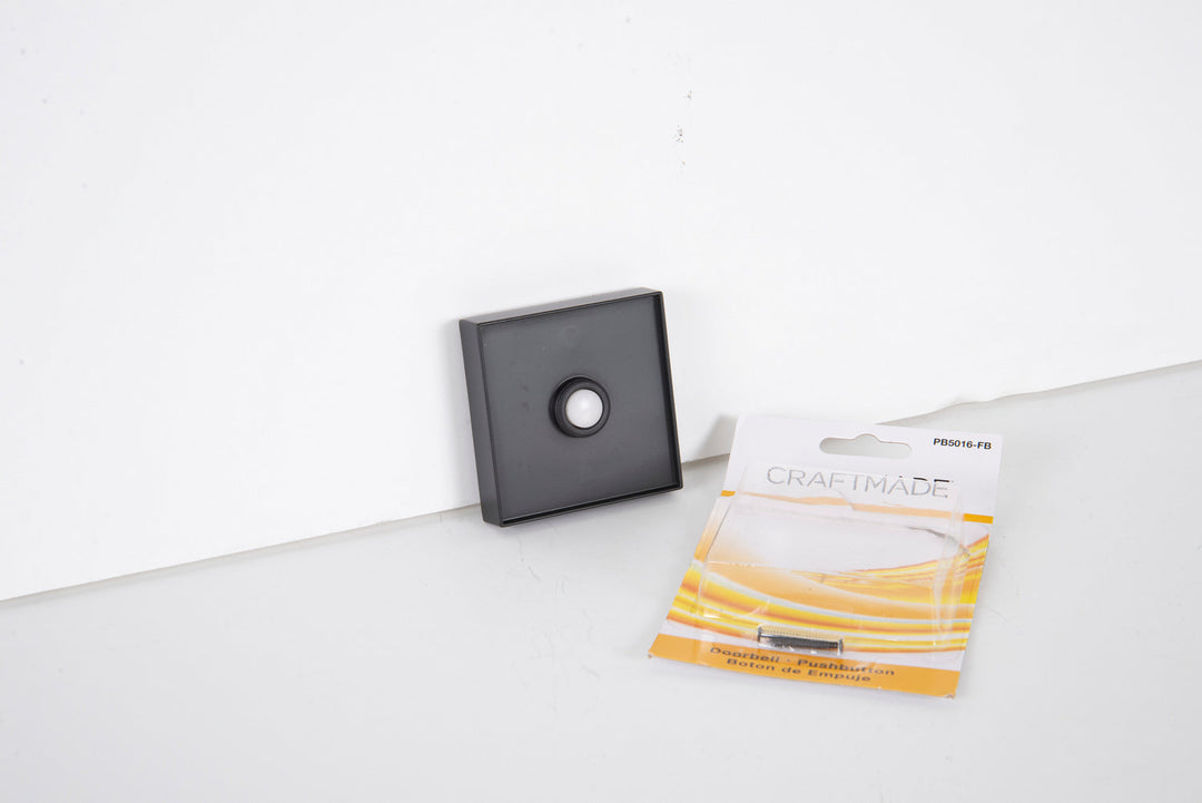 Recessed Mount Lighted Push Button in Flat Black