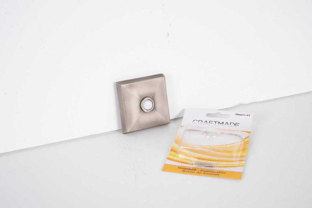 Recessed Mount Lighted Push Button in Pewter