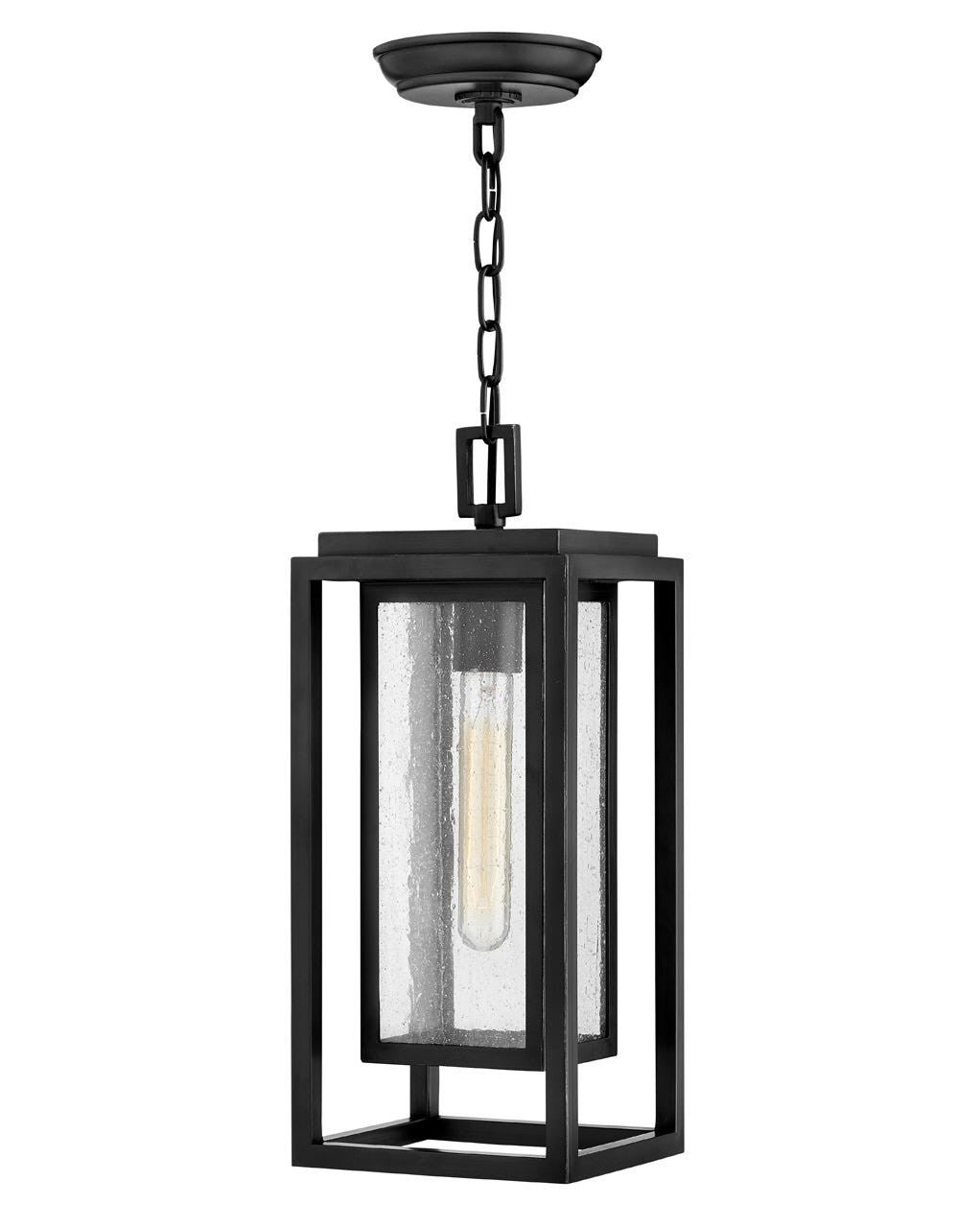 Republic LED Outdoor Hanging Lantern in Black