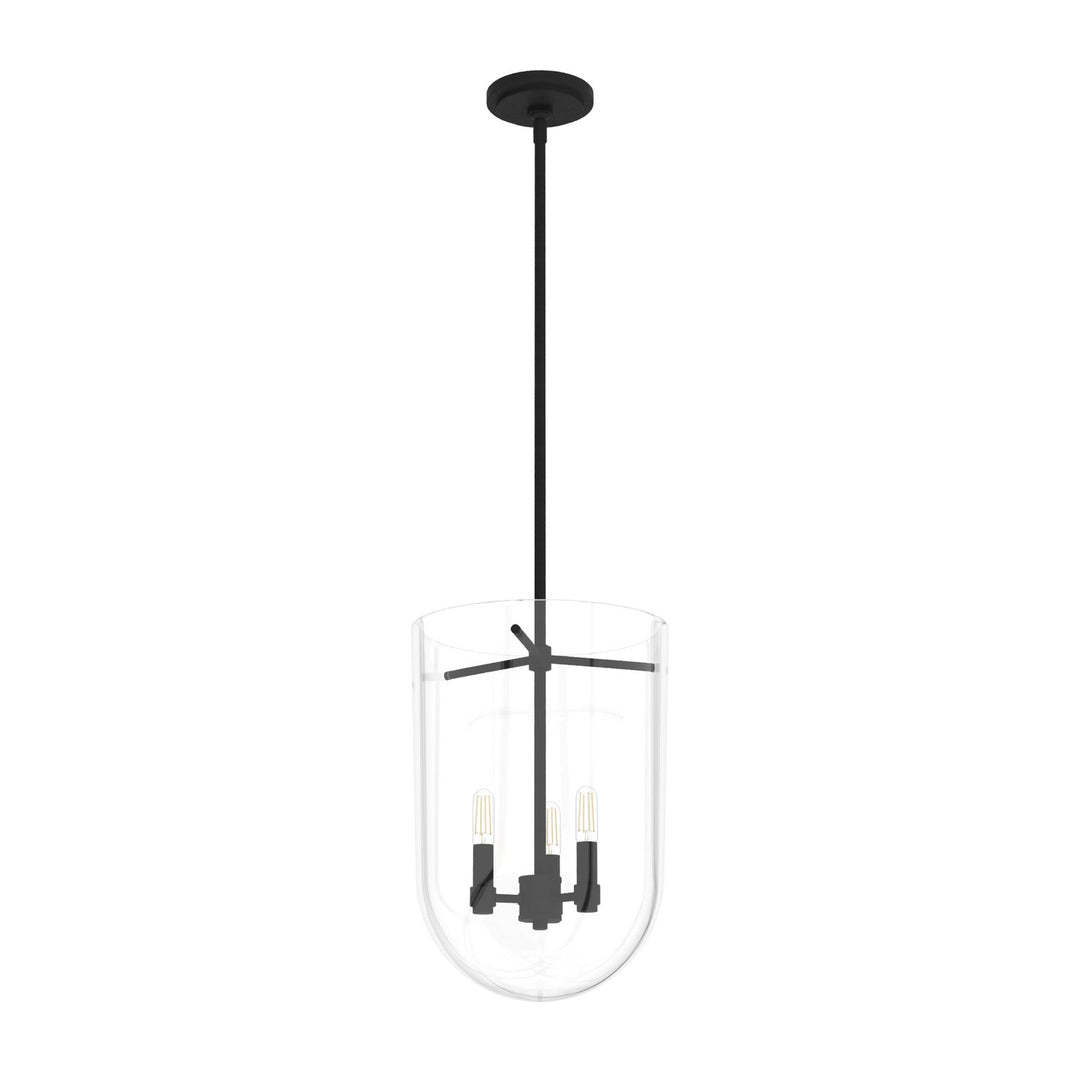 Sacha Three Light Pendant in Natural Black Iron