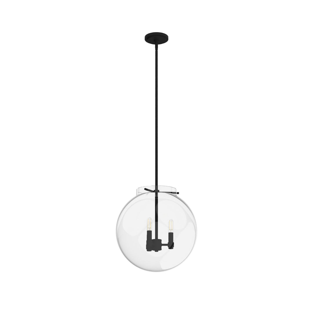 Sacha Three Light Pendant in Natural Black Iron