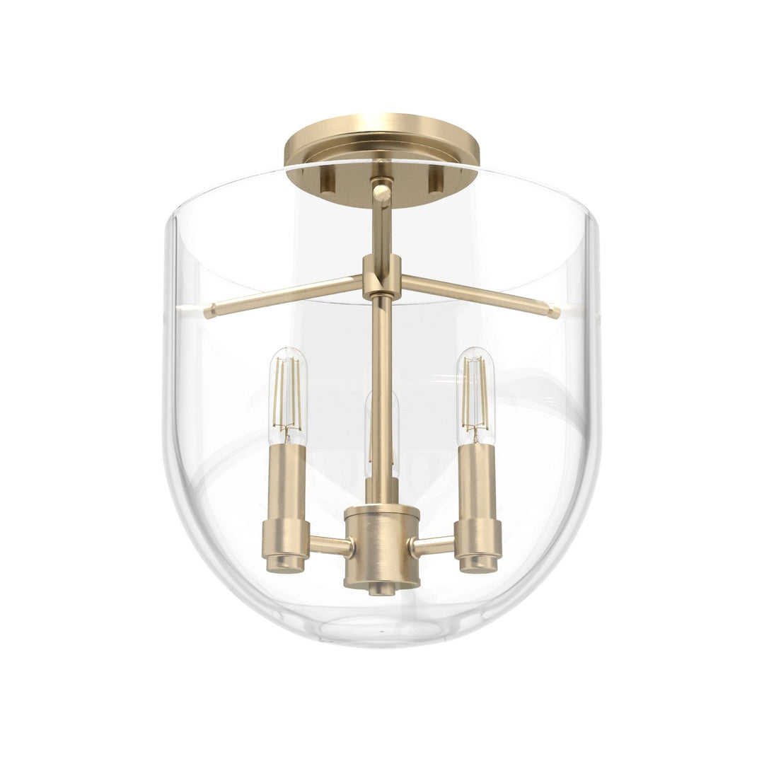 Sacha Three Light Semi Flush Mount in Alturas Gold