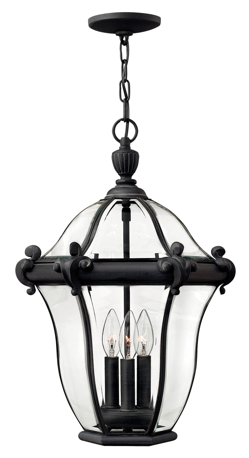 San Clemente LED Hanging Lantern in Museum Black