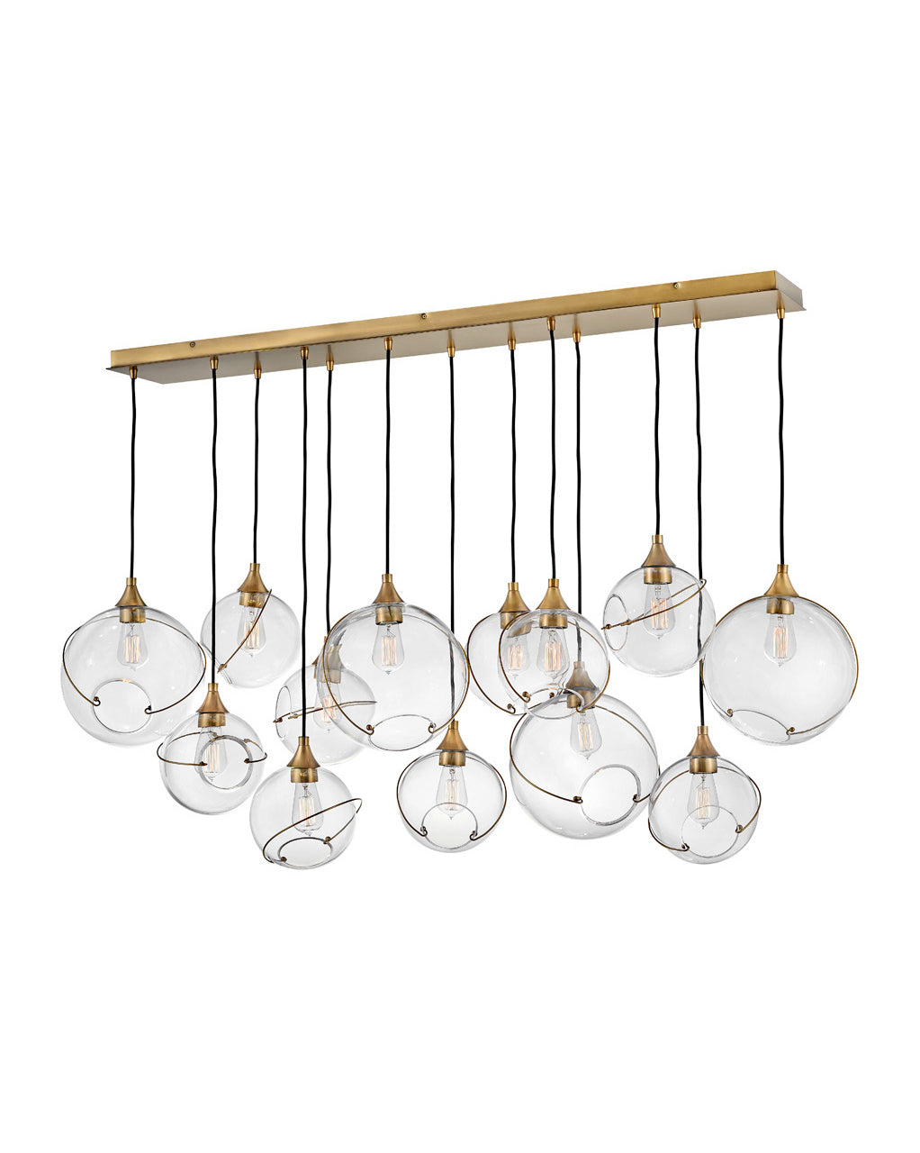Skye LED Chandelier in Heritage Brass