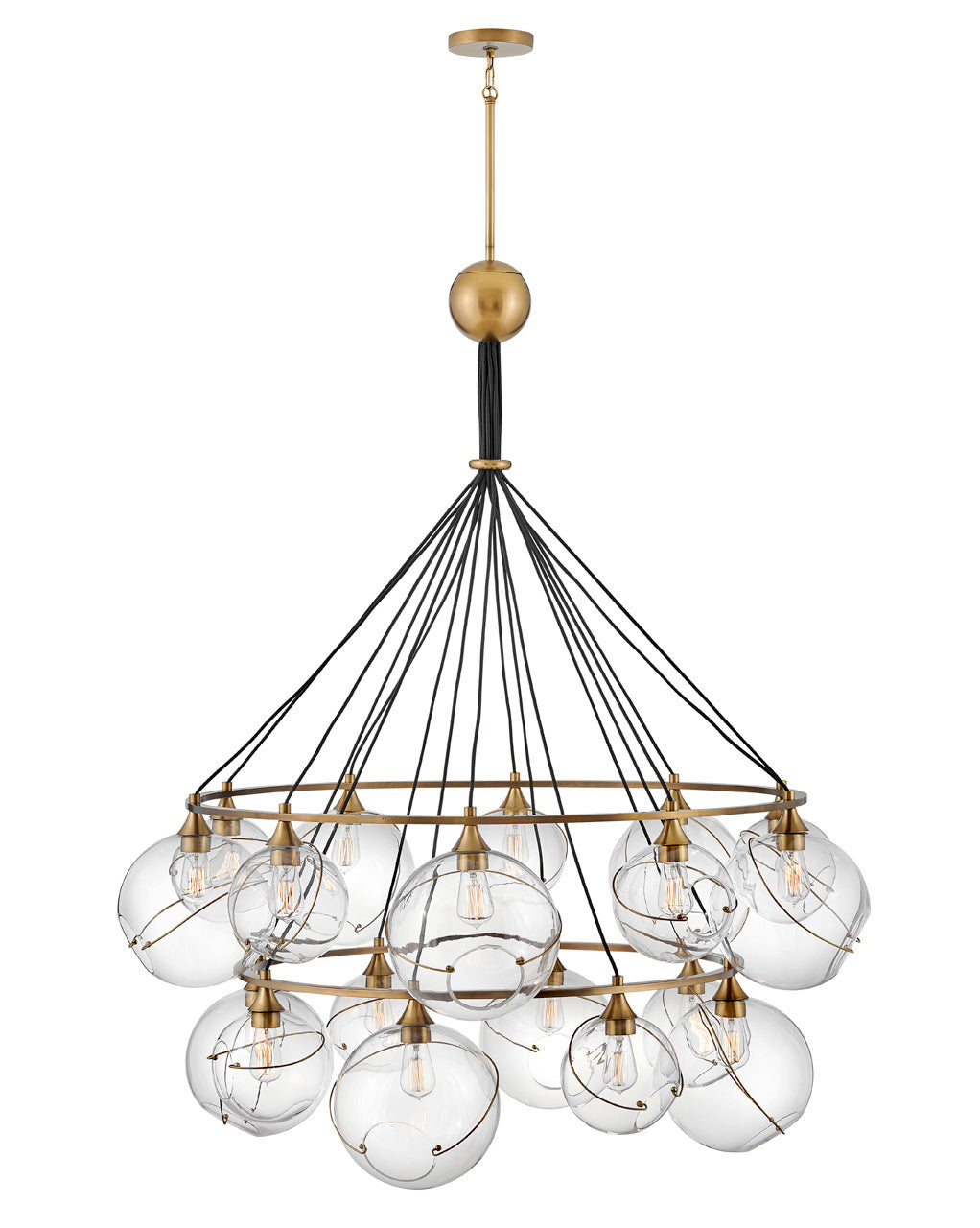 Skye LED Chandelier in Heritage Brass