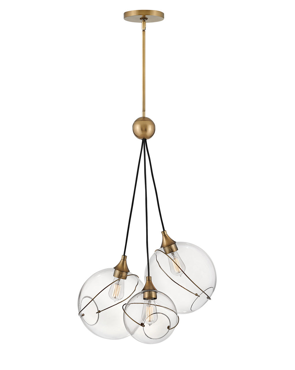 Skye LED Pendant in Heritage Brass