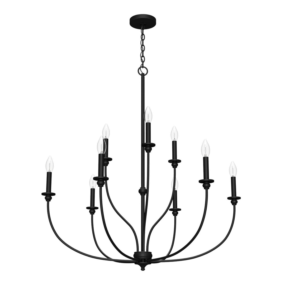 Southcrest Nine Light Chandelier in Matte Black