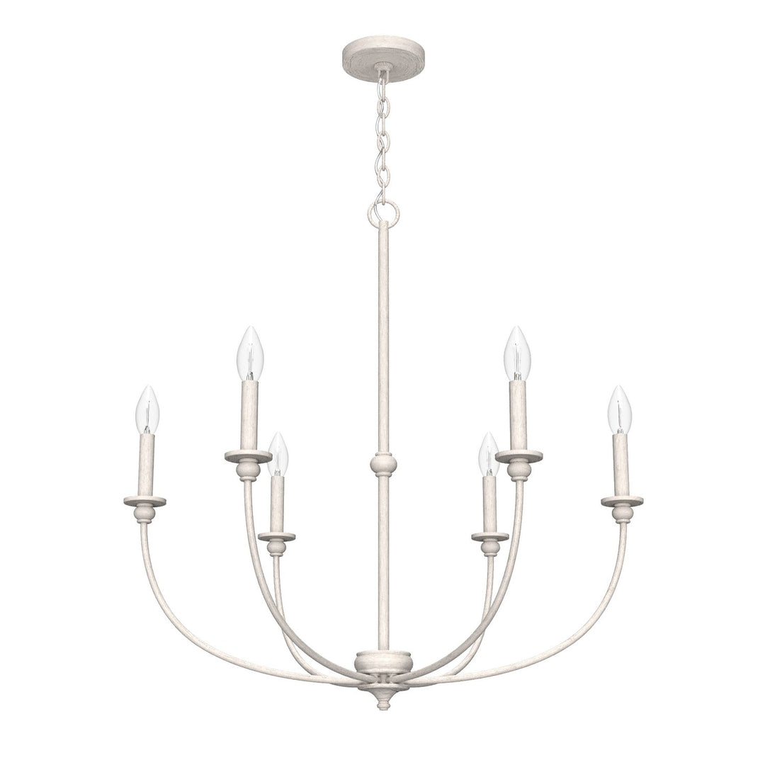 Southcrest Six Light Chandelier in Distressed White