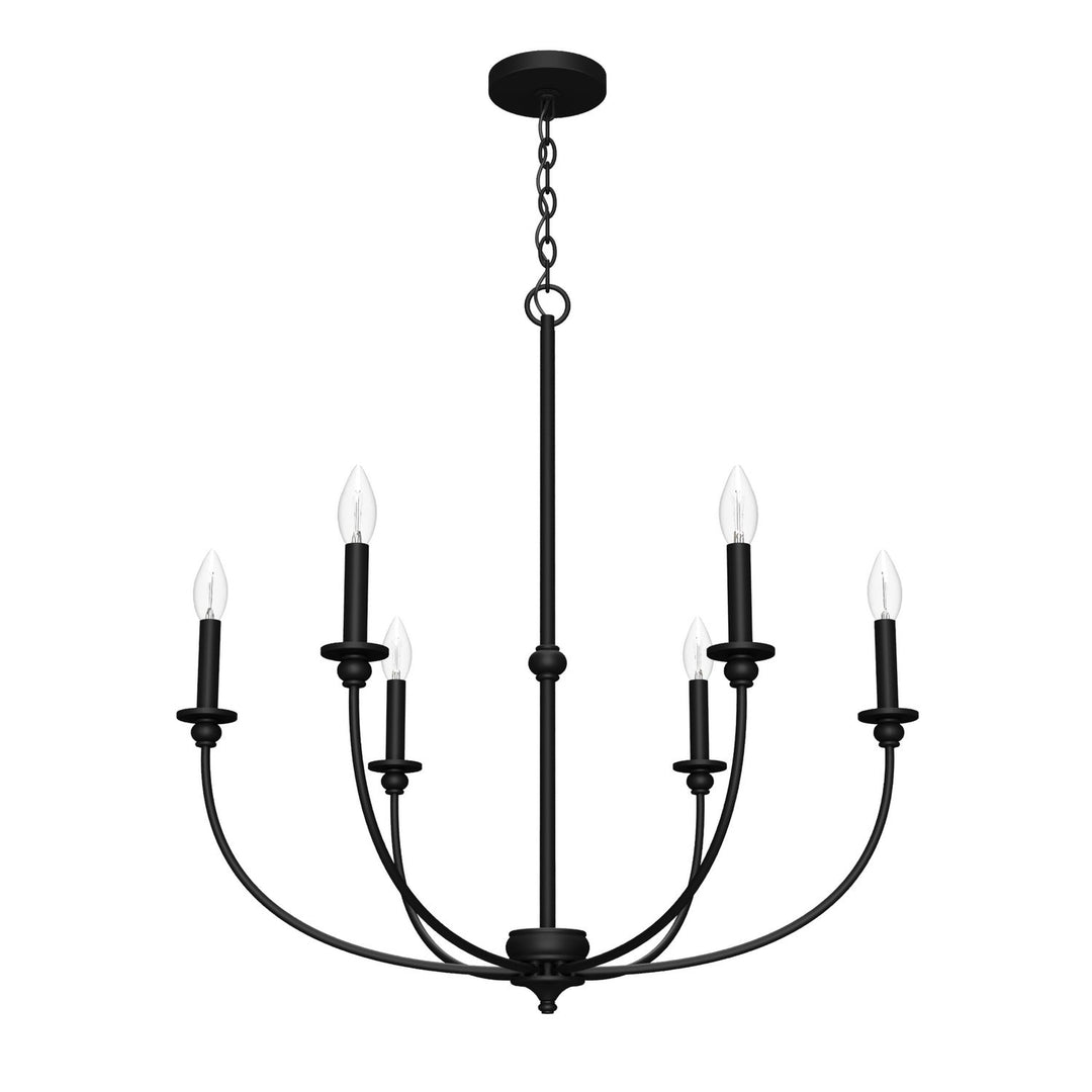 Southcrest Six Light Chandelier in Matte Black