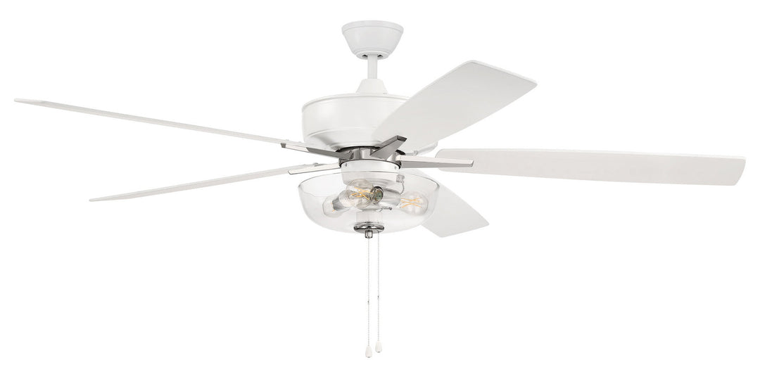 Super Pro 101 60" Ceiling Fan in White/Polished Nickel