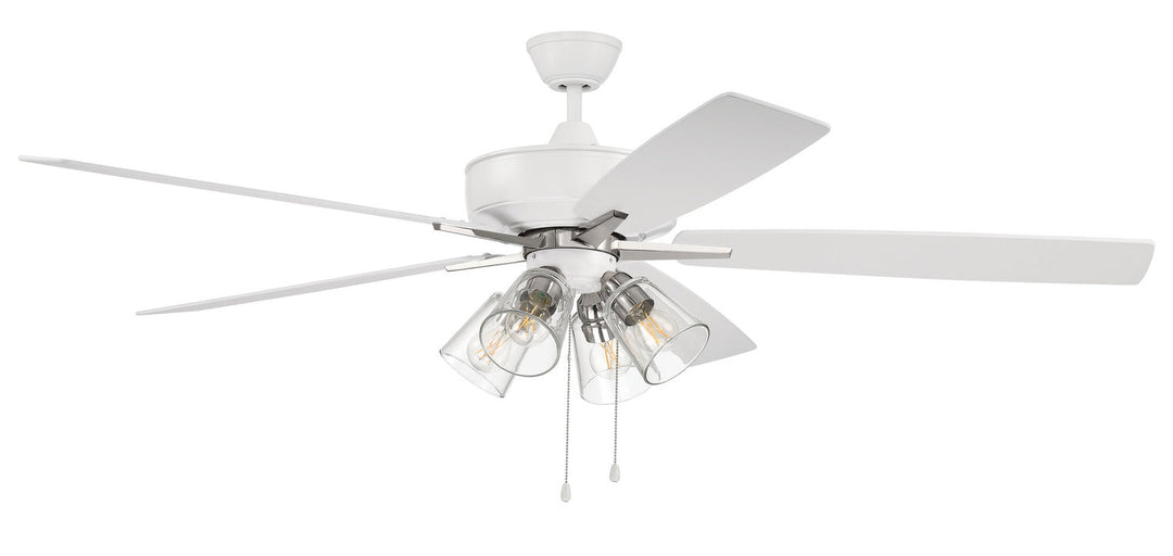Super Pro 104 60" Ceiling Fan in White/Polished Nickel