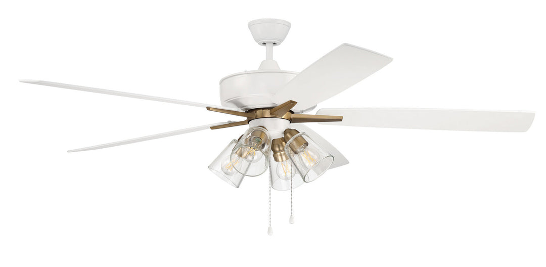 Super Pro 104 60" Ceiling Fan in White/Satin Brass