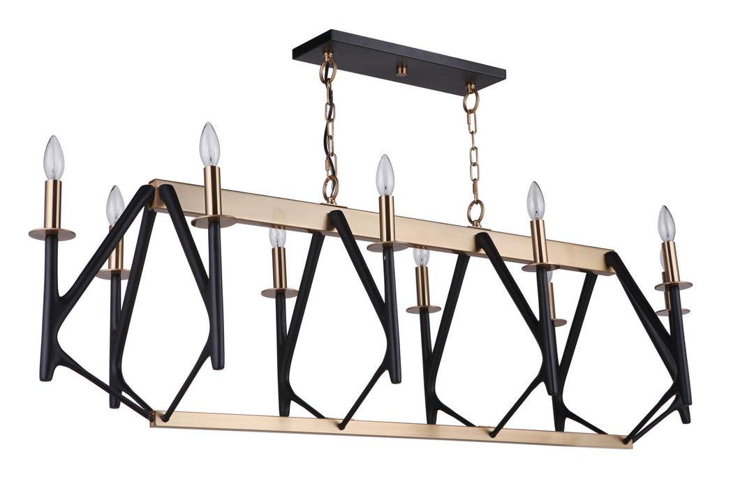 The Reserve Ten Light Island Pendant in Flat Black/Painted Nickel