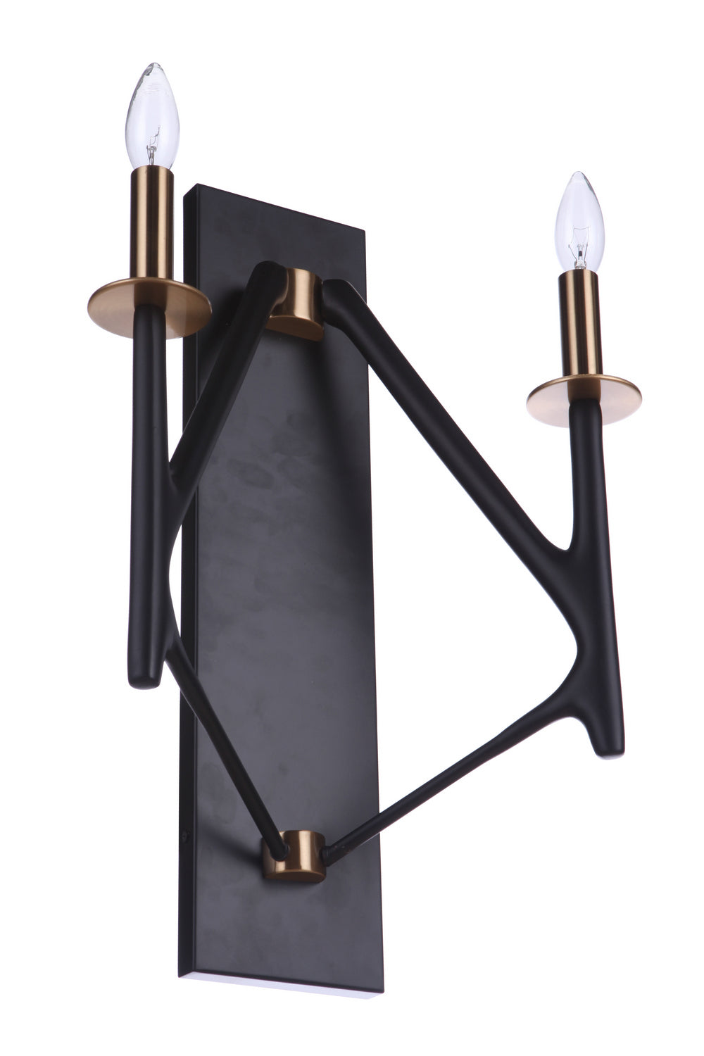The Reserve Two Light Wall Sconce in Flat Black/Painted Nickel