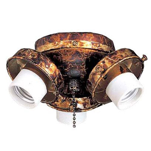 Three Light Fan Light Kit in Golden Bronze