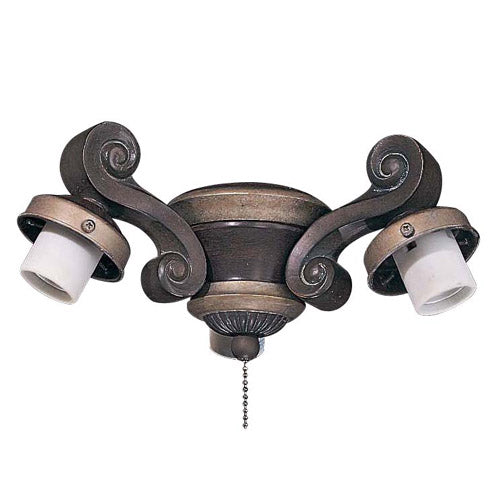 Three Light Fan Light Kit in Sterling Walnut