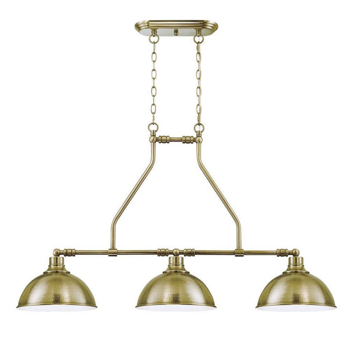 Timarron Three Light Island Chandelier in Legacy Brass