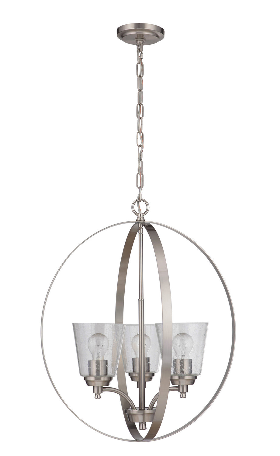 Tyler Three Light Foyer Pendant in Brushed Polished Nickel
