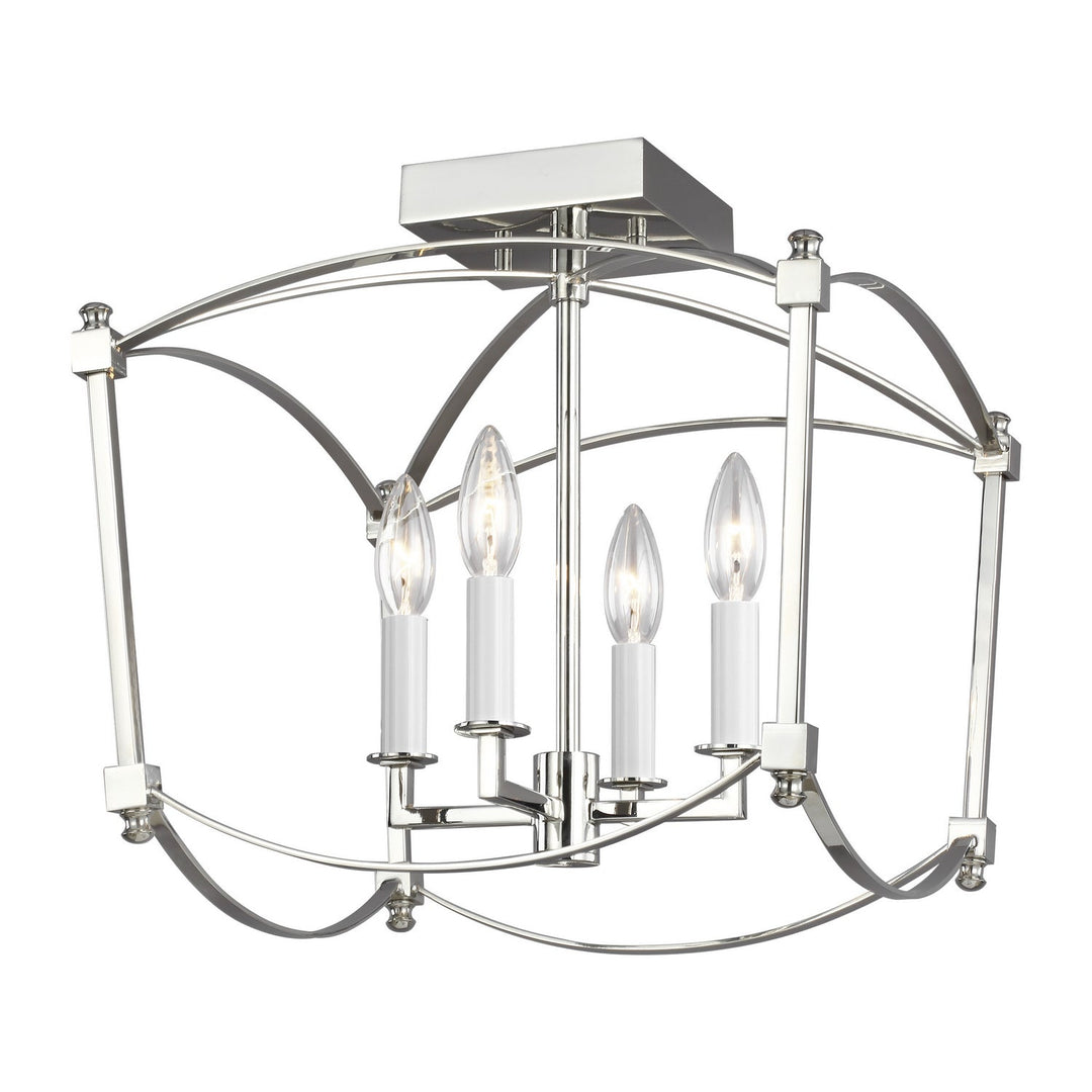 Visual Comfort Studio Four Light Semi-Flush Mount