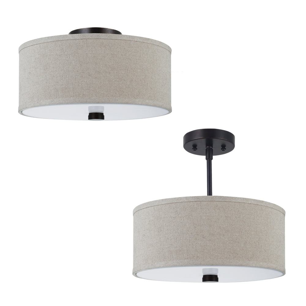 Visual Comfort Studio Two Light Semi-Flush Convertible Pendant