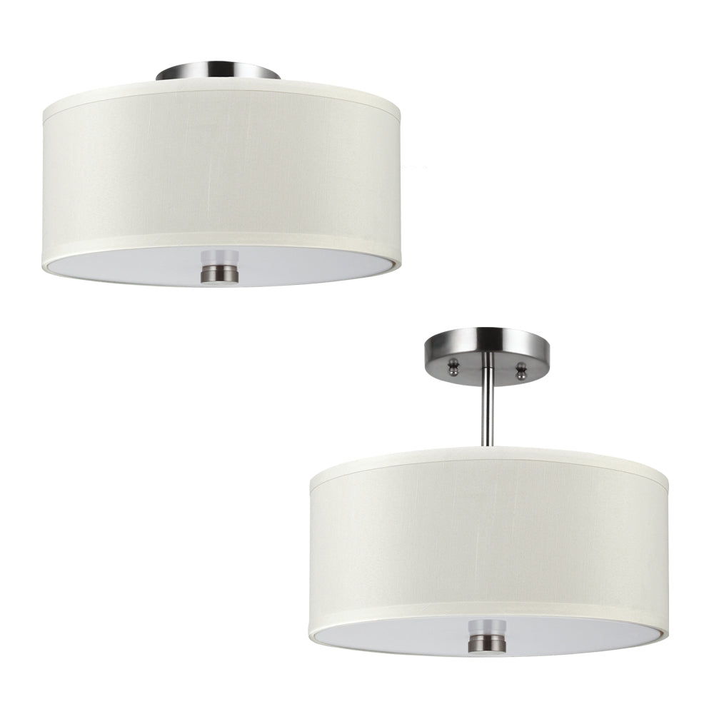 Visual Comfort Studio Two Light Semi-Flush Convertible Pendant