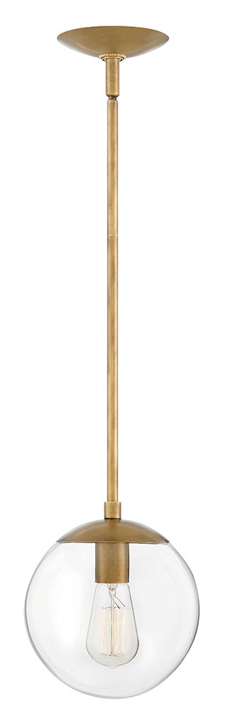 Warby LED Pendant in Heritage Brass