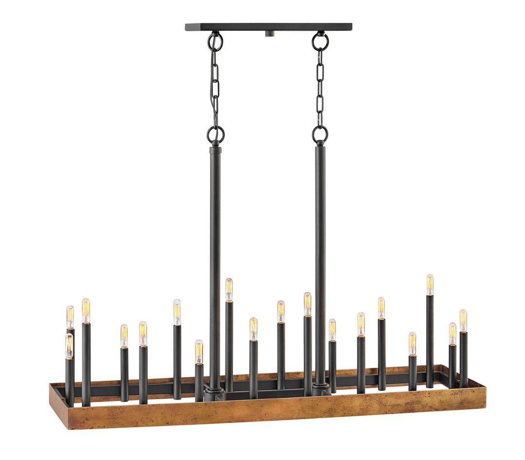 Wells LED Chandelier in Weathered Brass