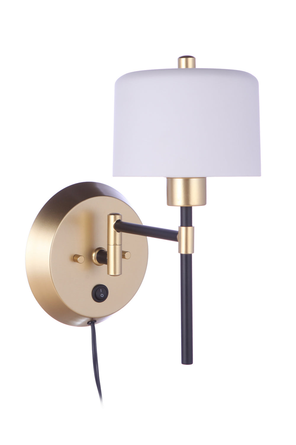 Wentworth One Light Wall Sconce in Flat Black/Sunset Gold