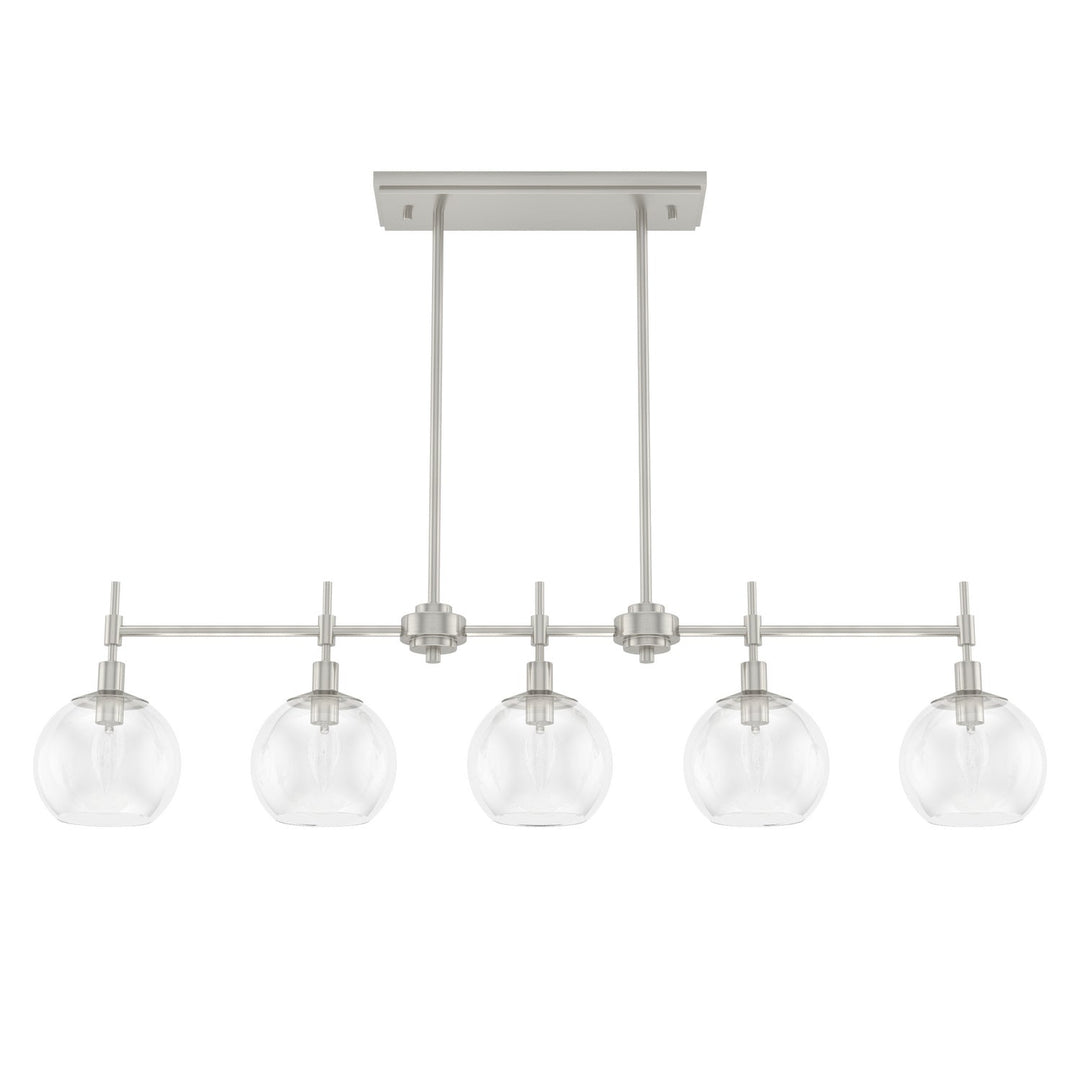 Xidane Five Light Linear Chandelier in Brushed Nickel