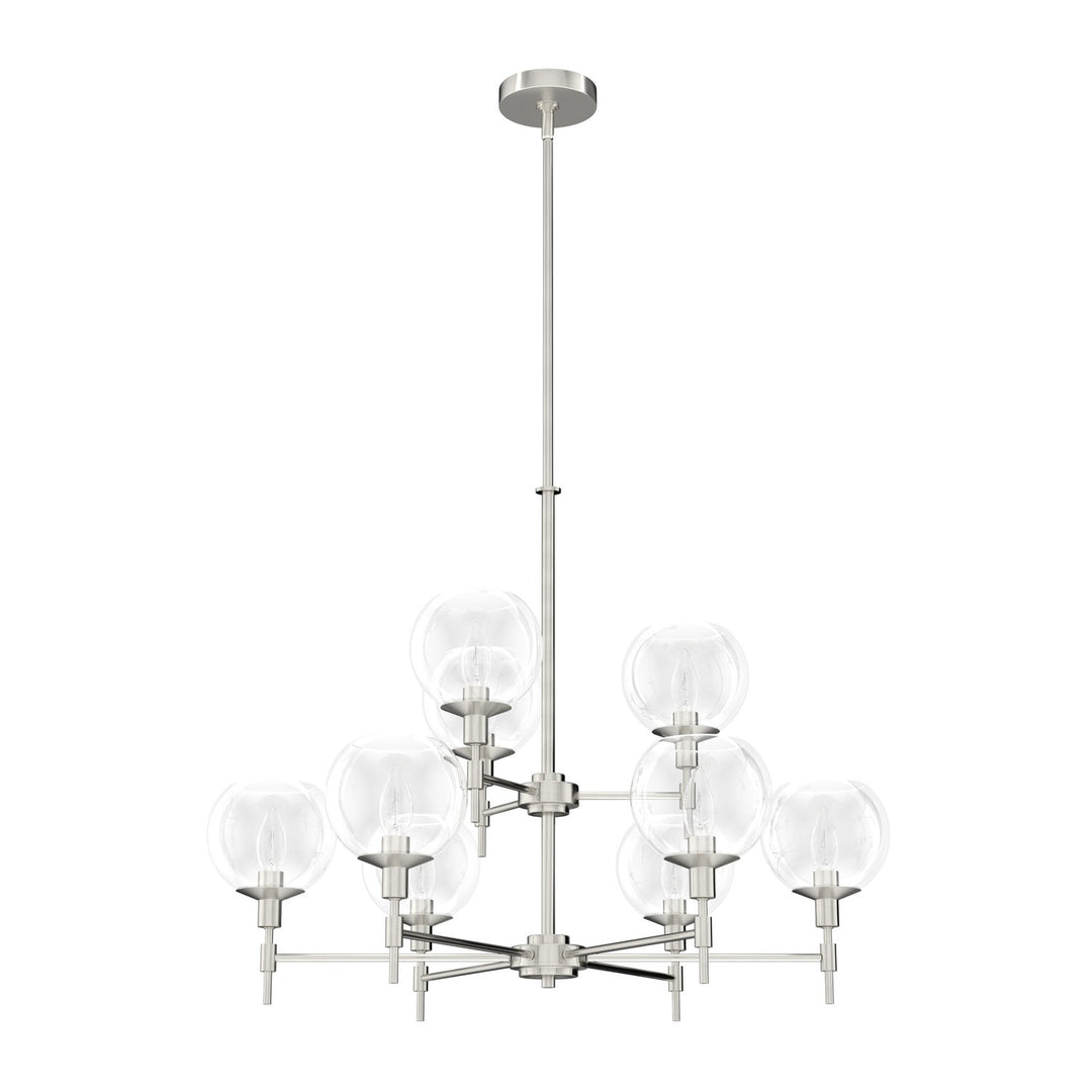 Xidane Nine Light Chandelier in Brushed Nickel