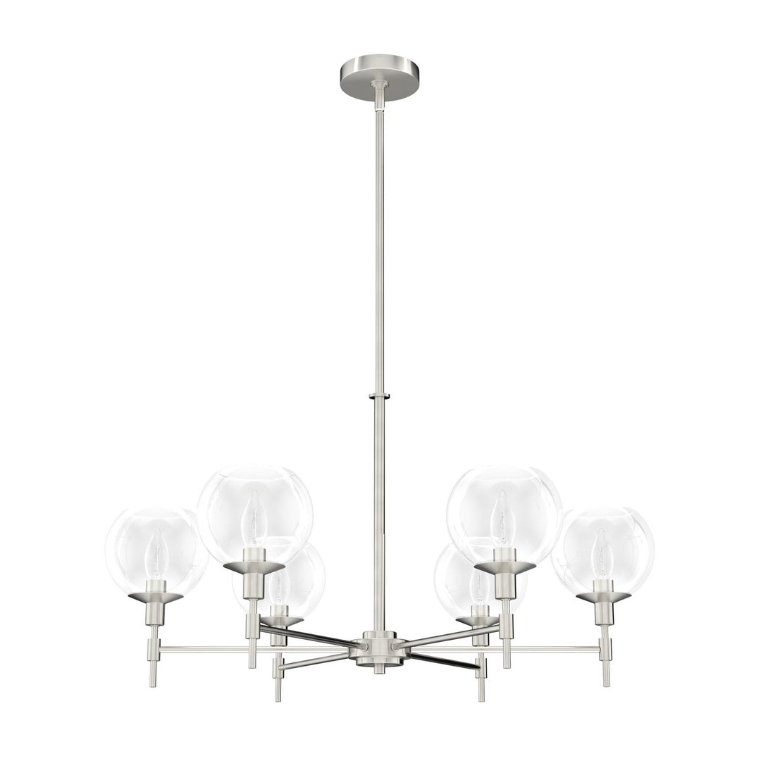 Xidane Six Light Chandelier in Brushed Nickel