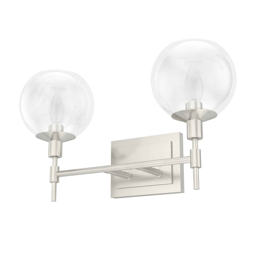 Xidane Two Light Vanity in Brushed Nickel
