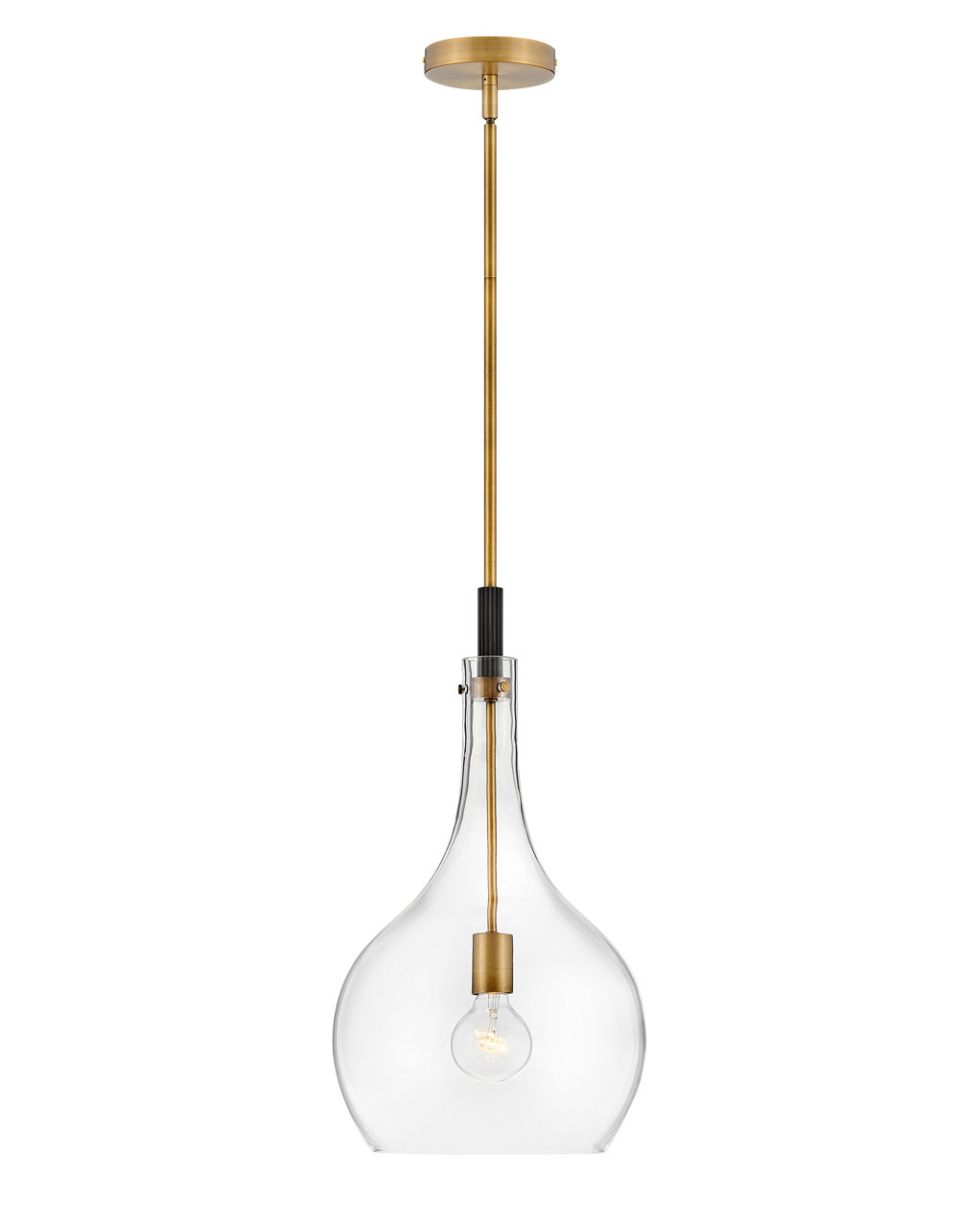 Ziggy LED Pendant in Heritage Brass