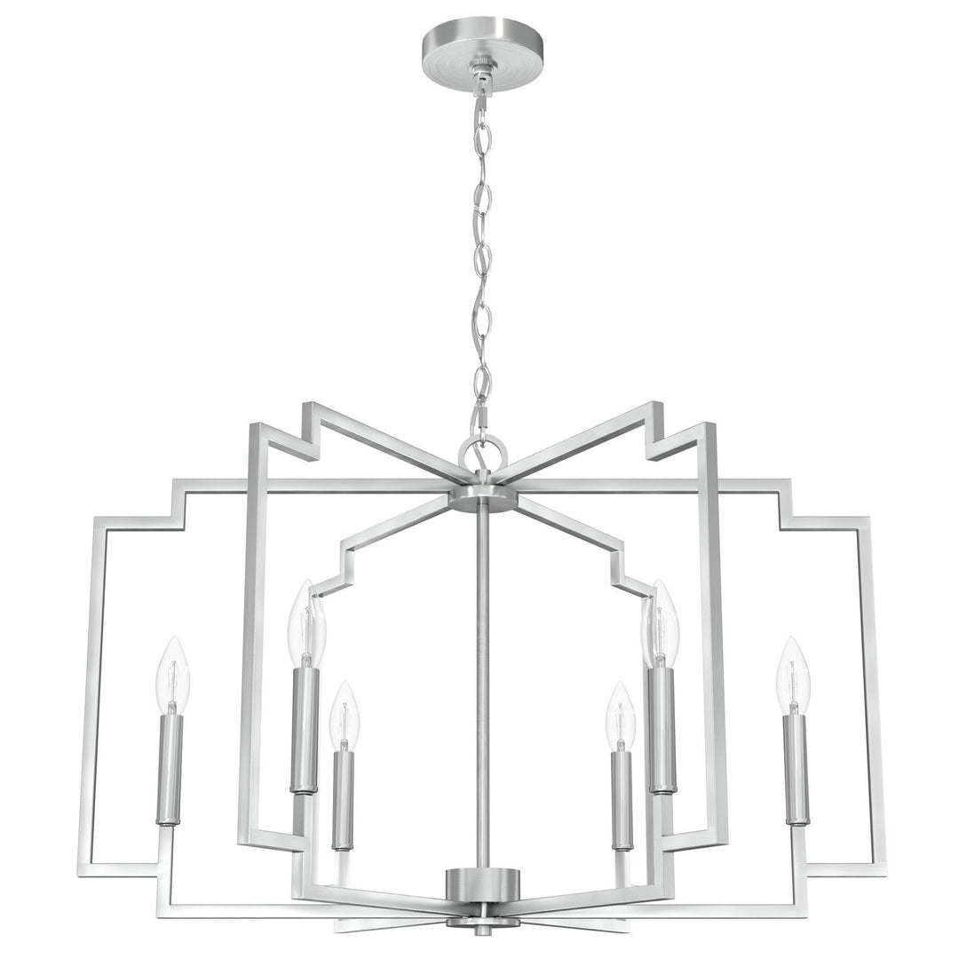 Zoanne Six Light Chandelier in Brushed Nickel