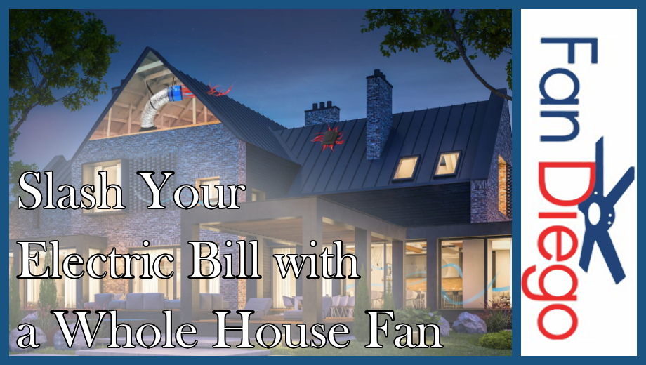 exterior image of a house with xray of the whole house fan system