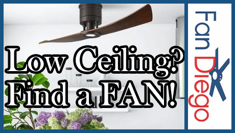 A flush mount ceiling fan made for low ceilings.