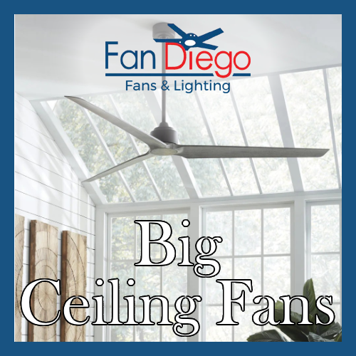 big 3 blade ceiling fan in glass windowed sunroom