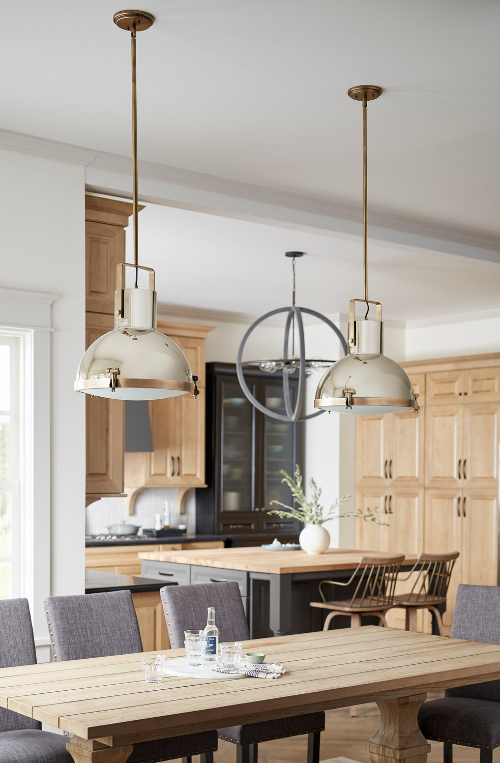 Nautique LED Pendant in Heritage Brass