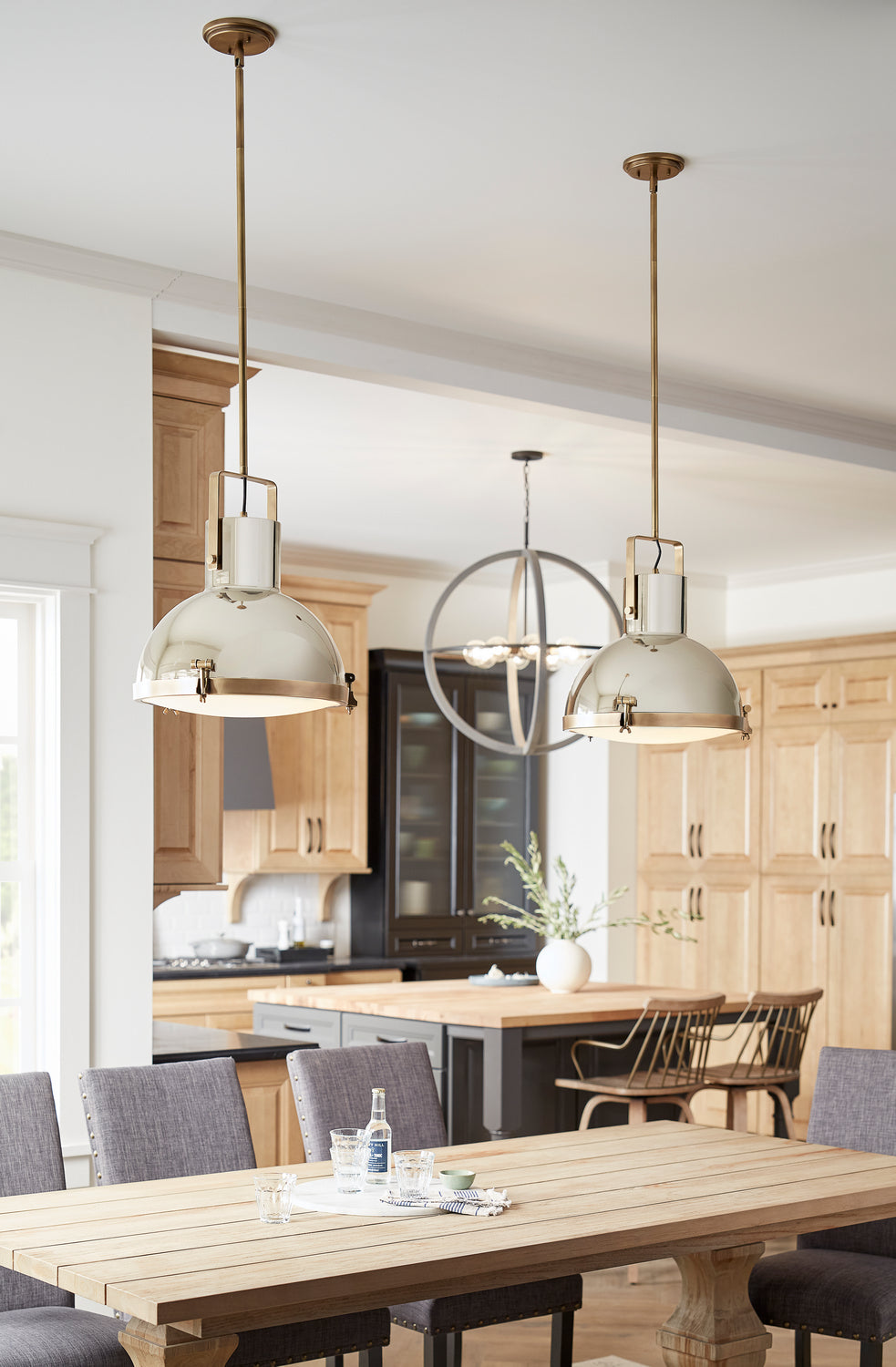 Nautique LED Pendant in Heritage Brass