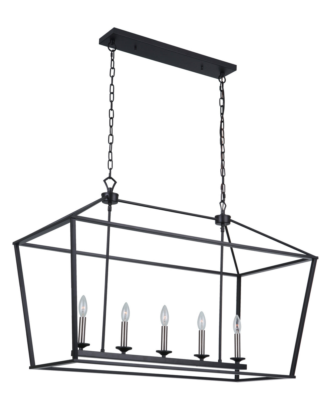 Flynt Five Light Island Pendant in Flat Black