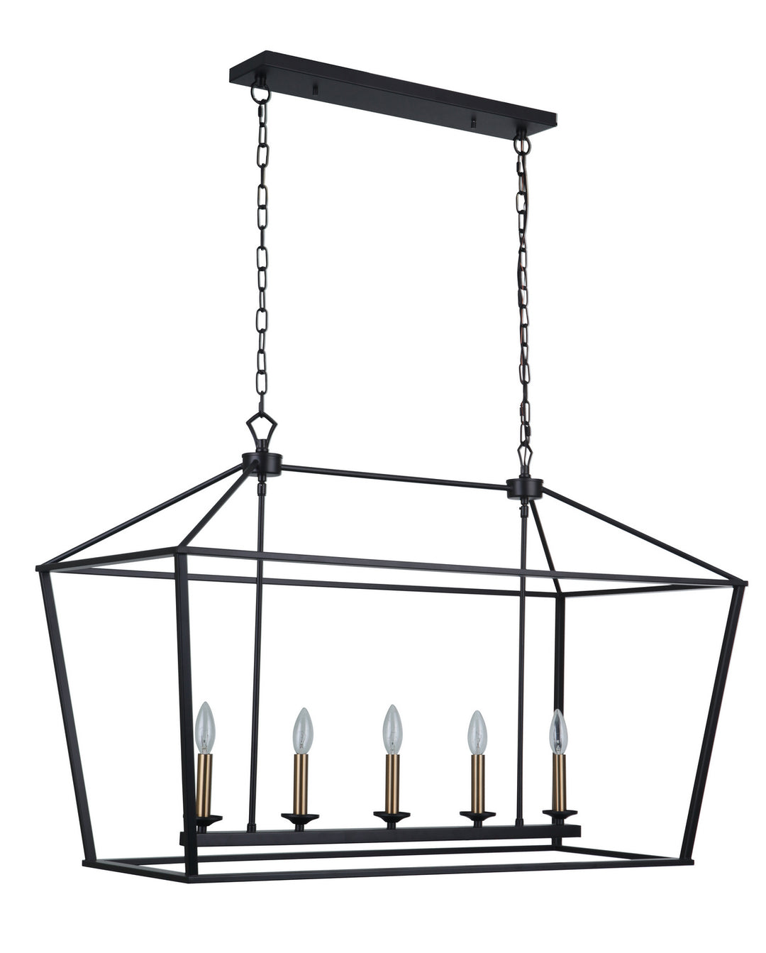 Flynt Five Light Island Pendant in Flat Black