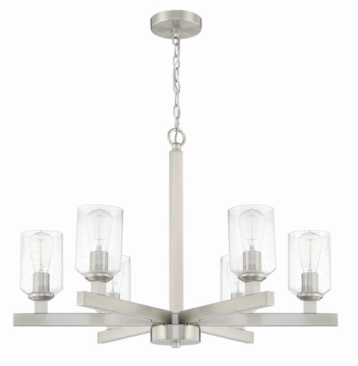 Chicago Six Light Chandelier in Brushed Polished Nickel