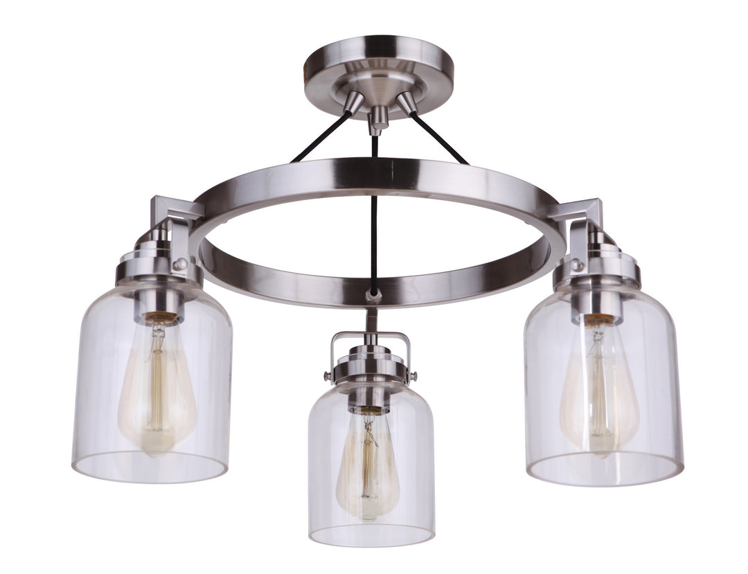 CraftmadeFoxwoodThree Light Convertible Semi Flush